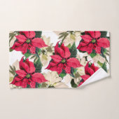 Weißes u. rotes Winter-Poinsettia-Blumen-Tuch-Set Badhandtuch Set (Handtuch)