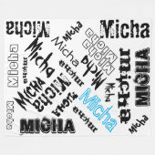 Weißes umfassendes Schwarzes und Turquise blaue Fleecedecke (Vorderseite (Horizontal))