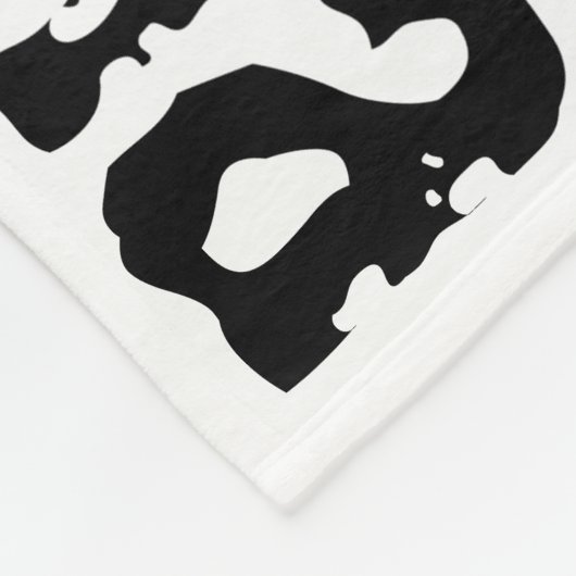 Weißes umfassendes Schwarzes und Turquise blaue Fleecedecke (Ecke)