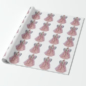 Weißes Umschlagpapier für Rosa Engel Geschenkpapier (Ungerollt)