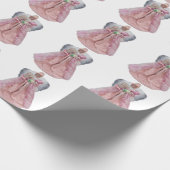 Weißes Umschlagpapier für Rosa Engel Geschenkpapier (Ecke)