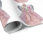 Weißes Umschlagpapier für Rosa Engel Geschenkpapier (Rolleneckpunkt)