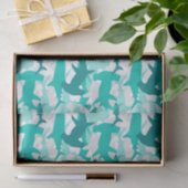Weißes und Aquamarines Camouflage-Musterpapier Seidenpapier (Geschenk)