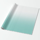 Weißes und Aquamarines Ombre Geschenkpapier (Ungerollt)