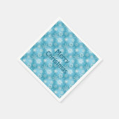 Weißes und aquanisches Schneeflocken Weihnachten Serviette (Ecke)