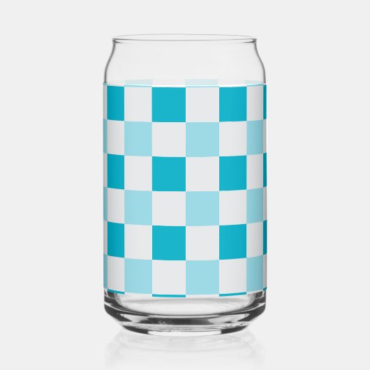 Weißes und blaues Karton Dosenglas (Rückseite)