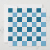Weißes und blaues Karton Einladung (Vorderseite)