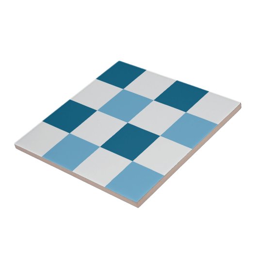 Weißes und blaues Karton Fliese (Seite)