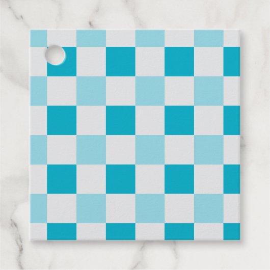 Weißes und blaues Karton Geschenkanhänger (Vorderseite)