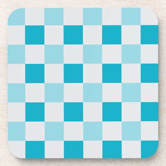 Weißes und blaues Karton Getränkeuntersetzer (Vorderseite)