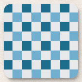 Weißes und blaues Karton Getränkeuntersetzer (Vorderseite)