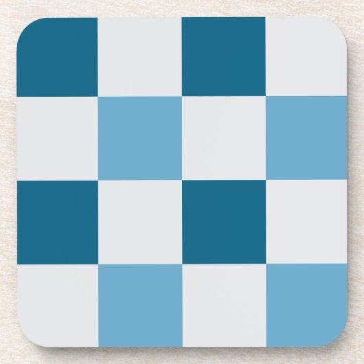 Weißes und blaues Karton Getränkeuntersetzer (Vorderseite)