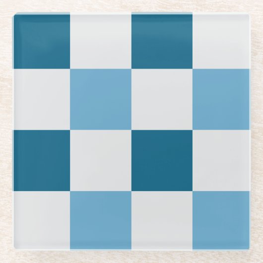 Weißes und blaues Karton Glasuntersetzer (Vorderseite)