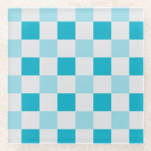 Weißes und blaues Karton Glasuntersetzer (Vorderseite)