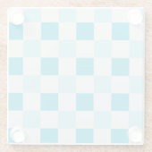 Weißes und blaues Karton Glasuntersetzer (Rückseite)