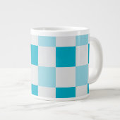 Weißes und blaues Karton Jumbo-Tasse (Vorderseite Rechts)