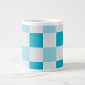 Weißes und blaues Karton Jumbo-Tasse (Vorderseite)