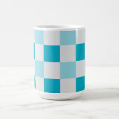 Weißes und blaues Karton Kaffeetasse (Mittel)