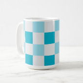 Weißes und blaues Karton Kaffeetasse (Vorderseite Links)