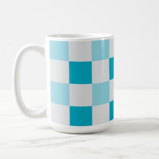 Weißes und blaues Karton Kaffeetasse (Links)