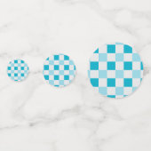Weißes und blaues Karton Konfetti (Rückseiten)