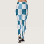 Weißes und blaues Karton Leggings (Rückseite)
