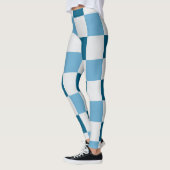 Weißes und blaues Karton Leggings (Links)