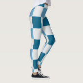 Weißes und blaues Karton Leggings (Rechts)