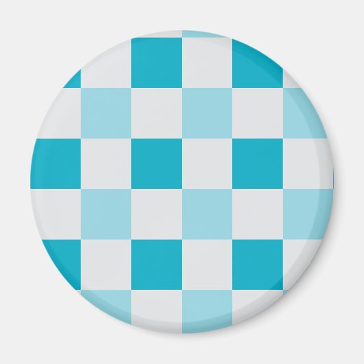 Weißes und blaues Karton Magnet (Vorne)