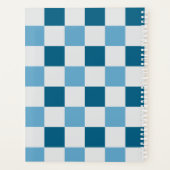 Weißes und blaues Karton Planer (Rückseite)