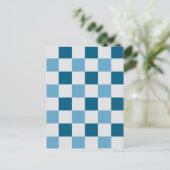 Weißes und blaues Karton Postkarte (Stehend Vorderseite)