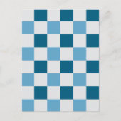 Weißes und blaues Karton Postkarte (Vorderseite)