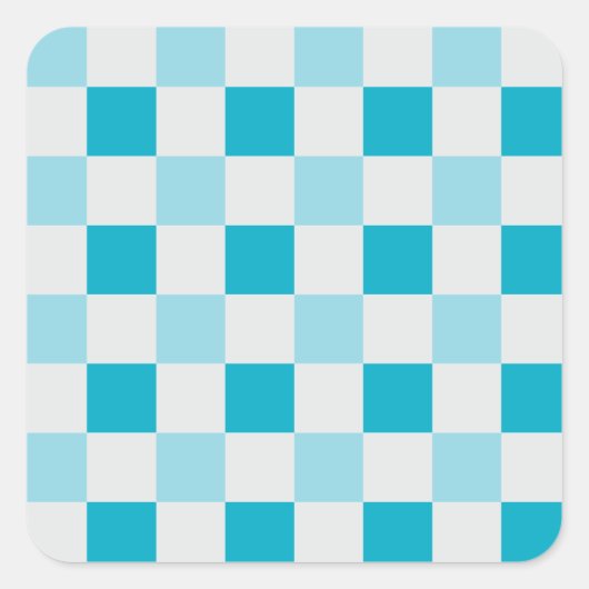 Weißes und blaues Karton Quadratischer Aufkleber (Vorderseite)