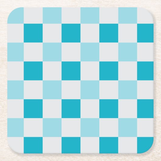 Weißes und blaues Karton Rechteckiger Pappuntersetzer (Vorderseite)