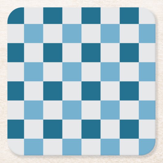 Weißes und blaues Karton Rechteckiger Pappuntersetzer (Vorderseite)