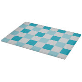 Weißes und blaues Karton Schneidebrett (Ecke)