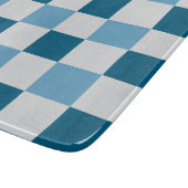 Weißes und blaues Karton Schneidebrett (Ecke)