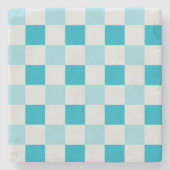Weißes und blaues Karton Steinuntersetzer (Vorderseite)