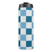 Weißes und blaues Karton Thermosbecher (Vorderseite)