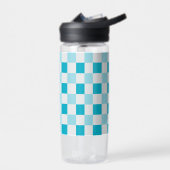 Weißes und blaues Karton Trinkflasche (Links)