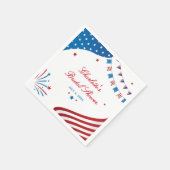 Weißes und blaues Patriotisches Brautparty Serviette (Ecke)