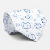 Weißes und blaues Rechteck Krawatte (Gerollt)