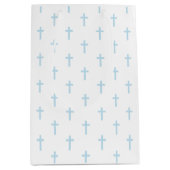 Weißes und blaues religiöses Kreuz | Mittlere Geschenktüte (Vorderseite)