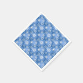 Weißes und blaues Schneeflockenmuster Serviette (Ecke)