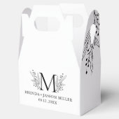 Weißes und Blaugraues Elegantes Monogramm, frisch  Geschenkschachtel (Geöffnet)