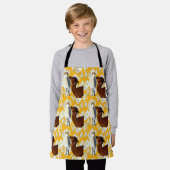 Weißes und braunes Alpacas, Kinder drucken Schürze (Getragen)