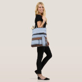 Weißes und braunes Holzbrett Tasche (Am Model)