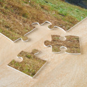 Weißes und braunes Pferd, Herbstteich Puzzle (Seite)