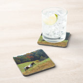 Weißes und braunes Pferd, Herbstteich Untersetzer (Rechte Seite)