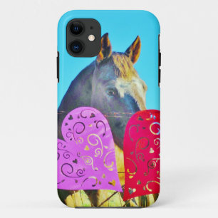 Weißes und braunes Pferd Valentine Hearts Case-Mate iPhone Hülle
